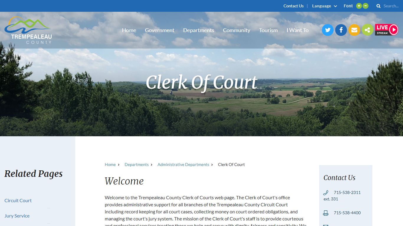 Clerk of Court - Trempealeau County