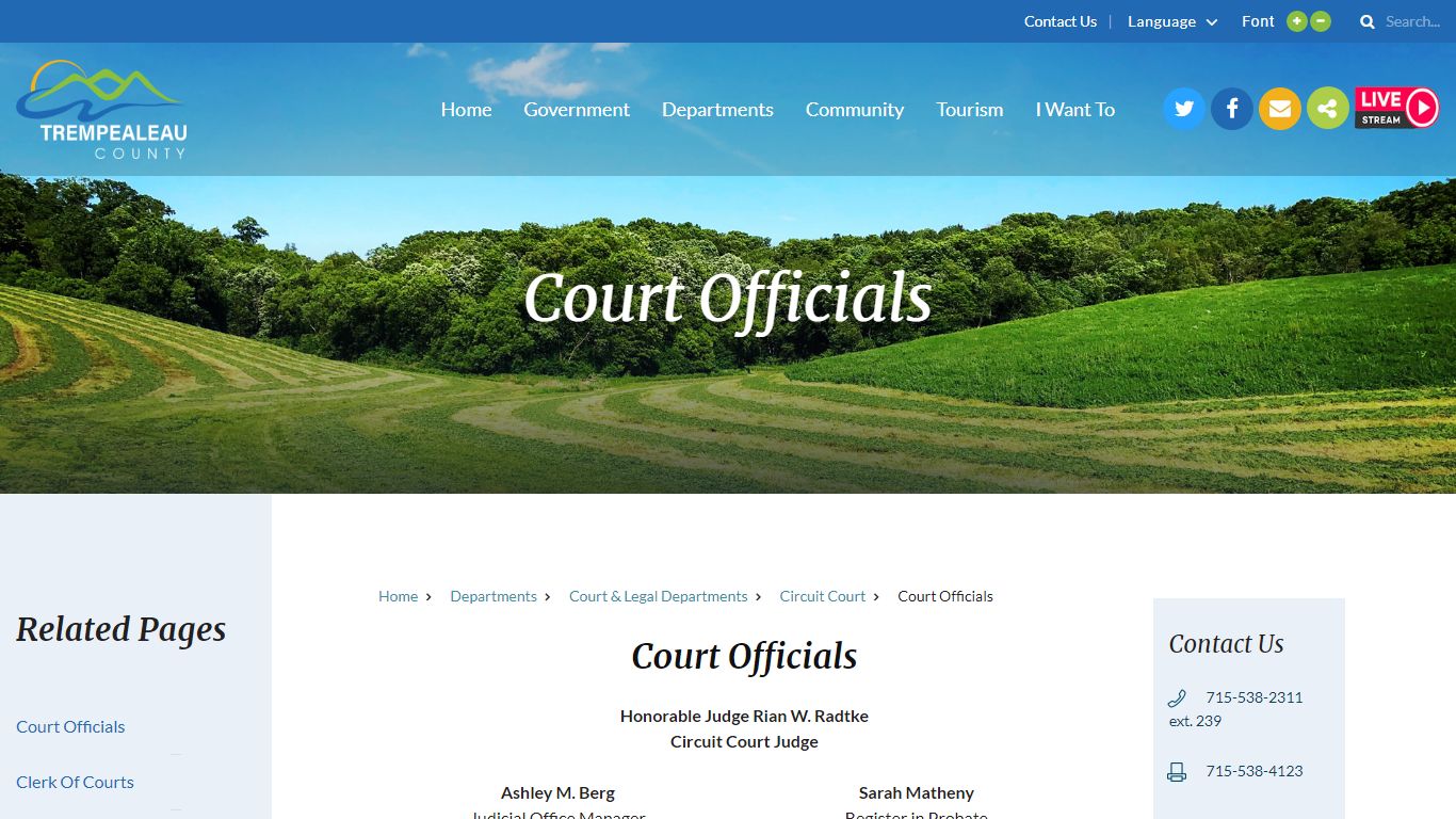 Court Officials - Trempealeau County